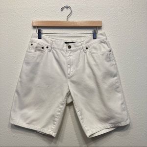 LRL White Mid rise Jean Shorts/Bermuda